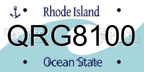 QRG8100 Rhode Island License Plate