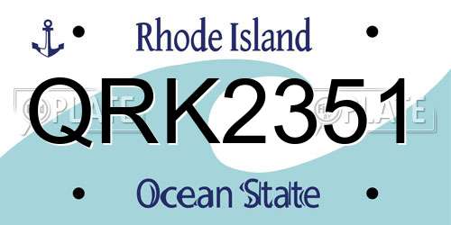 QRK2351 Rhode Island License Plate