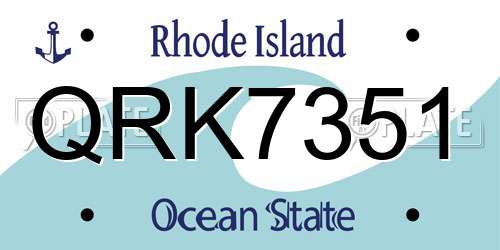 QRK7351 Rhode Island License Plate