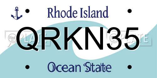 QRKN35 Rhode Island License Plate