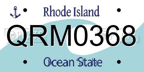 QRM0368 Rhode Island License Plate
