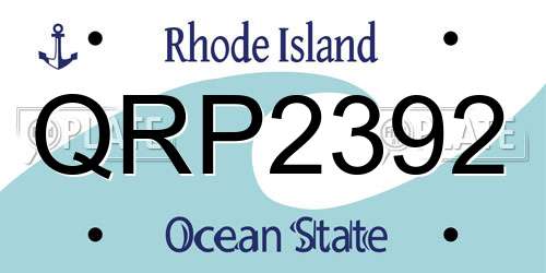 QRP2392 Rhode Island License Plate