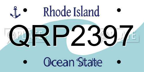 QRP2397 Rhode Island License Plate