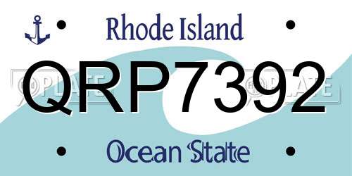 QRP7392 Rhode Island License Plate