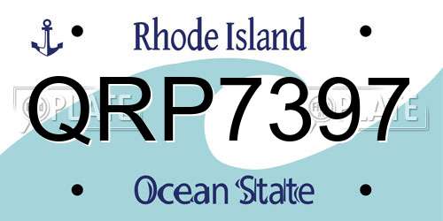 QRP7397 Rhode Island License Plate
