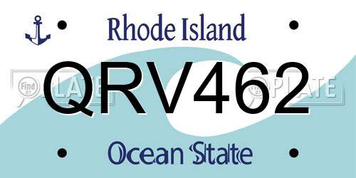QRV462 Rhode Island License Plate