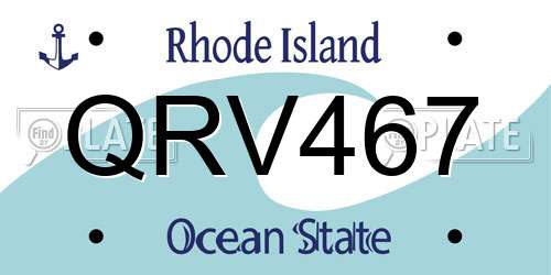 QRV467 Rhode Island License Plate