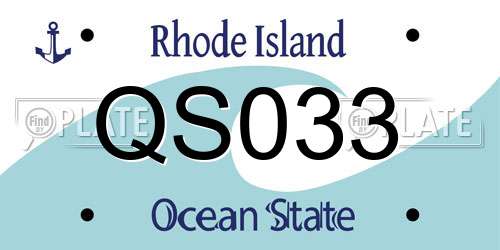 QS033 Rhode Island License Plate