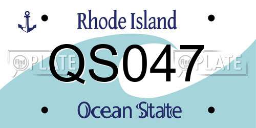 QS047 Rhode Island License Plate