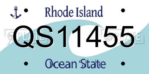 QS11455 Rhode Island License Plate