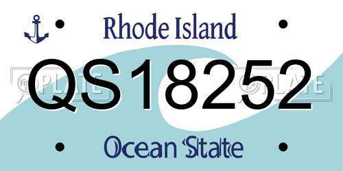 QS18252 Rhode Island License Plate
