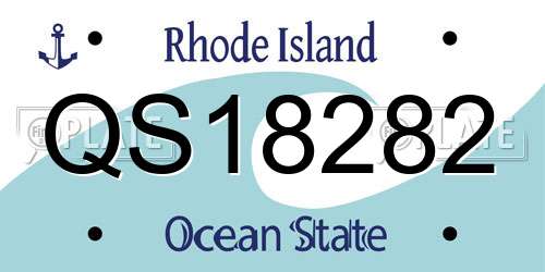 QS18282 Rhode Island License Plate