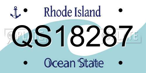 QS18287 Rhode Island License Plate
