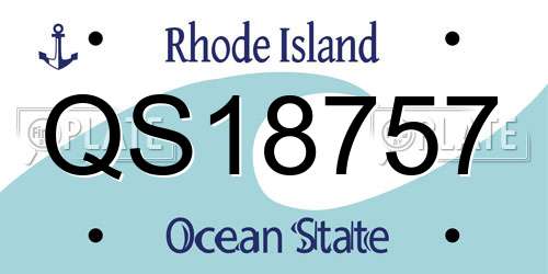 QS18757 Rhode Island License Plate