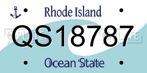 QS18787 Rhode Island License Plate
