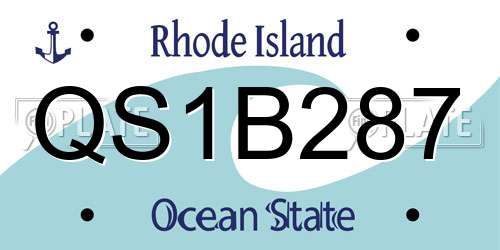 QS1B287 Rhode Island License Plate