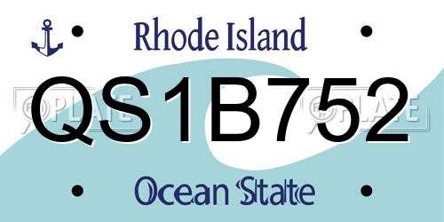 QS1B752 Rhode Island License Plate