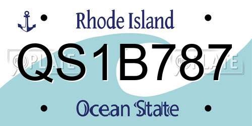 QS1B787 Rhode Island License Plate