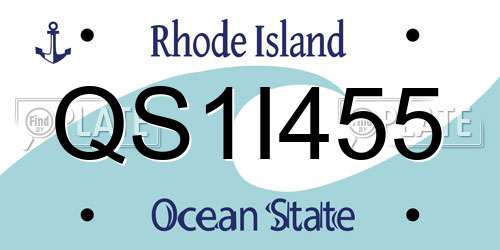 QS1I455 Rhode Island License Plate