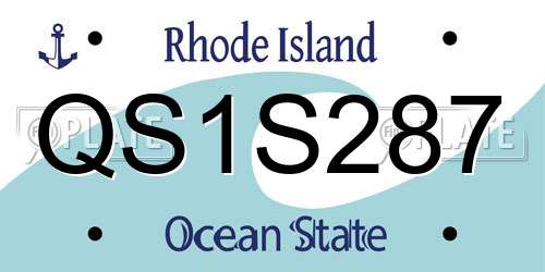 QS1S287 Rhode Island License Plate