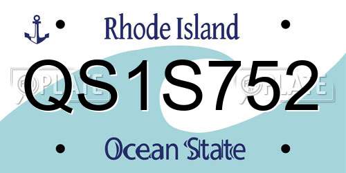 QS1S752 Rhode Island License Plate