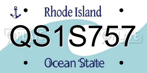 QS1S757 Rhode Island License Plate