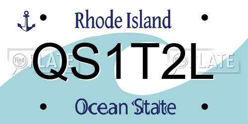 QS1T2L Rhode Island License Plate