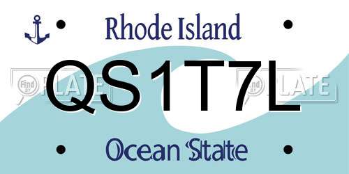QS1T7L Rhode Island License Plate