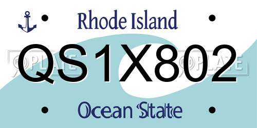 QS1X802 Rhode Island License Plate