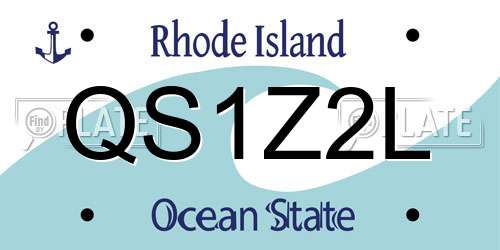 QS1Z2L Rhode Island License Plate