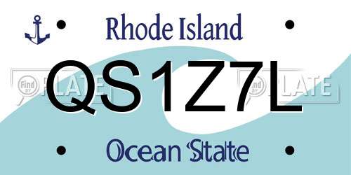 QS1Z7L Rhode Island License Plate
