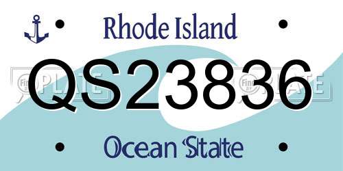 QS23836 Rhode Island License Plate