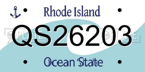 QS26203 Rhode Island License Plate