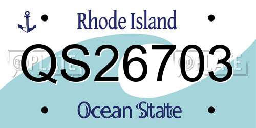 QS26703 Rhode Island License Plate
