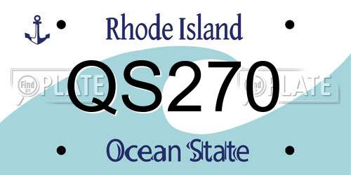 QS270 Rhode Island License Plate