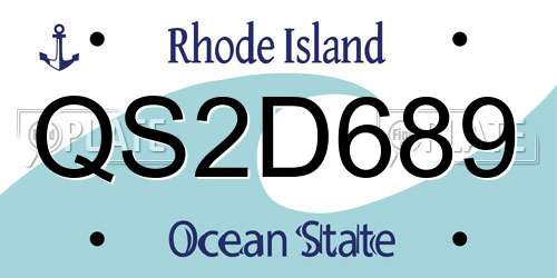 QS2D689 Rhode Island License Plate