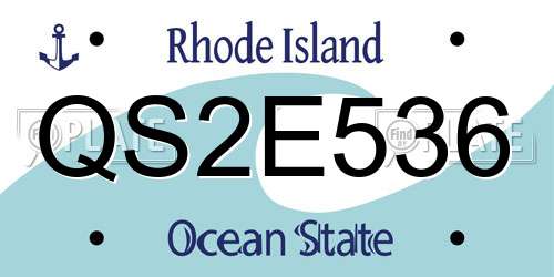 QS2E536 Rhode Island License Plate