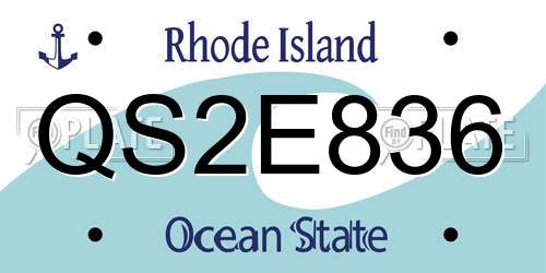 QS2E836 Rhode Island License Plate