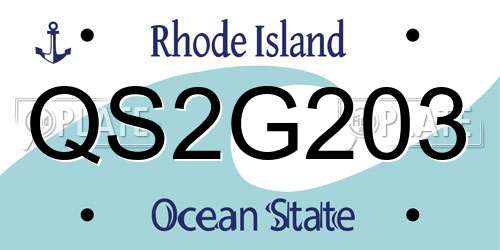 QS2G203 Rhode Island License Plate