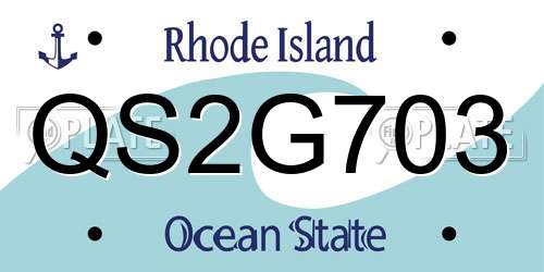 QS2G703 Rhode Island License Plate