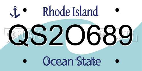 QS2O689 Rhode Island License Plate