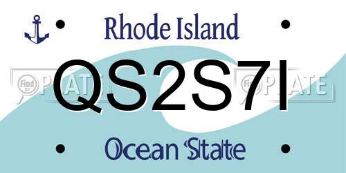 QS2S7I Rhode Island License Plate