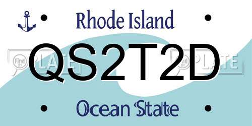QS2T2D Rhode Island License Plate