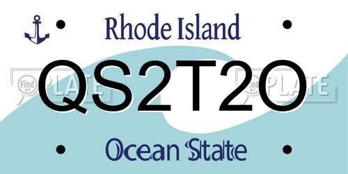 QS2T2O Rhode Island License Plate