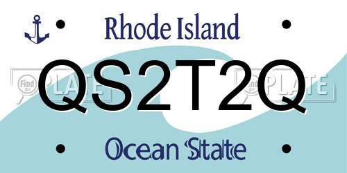 QS2T2Q Rhode Island License Plate