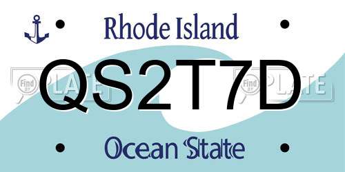 QS2T7D Rhode Island License Plate