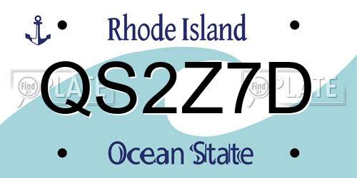 QS2Z7D Rhode Island License Plate