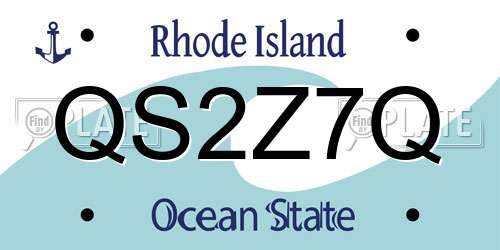 QS2Z7Q Rhode Island License Plate
