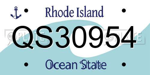 QS30954 Rhode Island License Plate