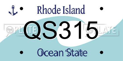QS315 Rhode Island License Plate